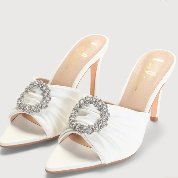 Lulu's Pointed toe high heels sandal White Size 7 Brand New ( Ss4 ) - Picture 2 of 8